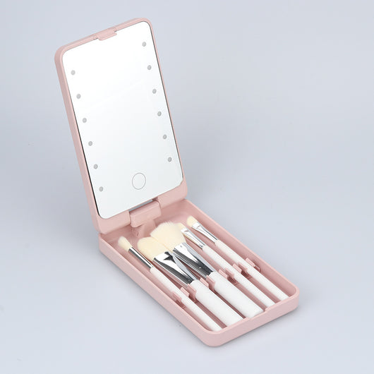 Espejo de Maquillaje Plegable con Set de Brochas - Image 8