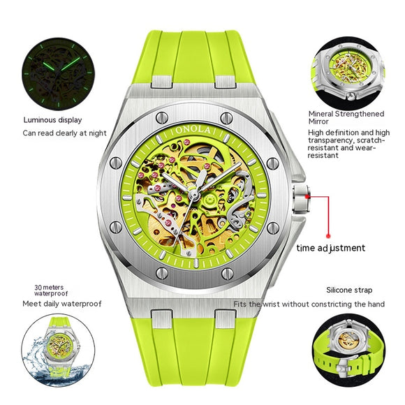 Reloj Mecánico Automático Impermeable con Esfera Luminosa