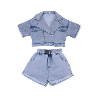 Chaqueta de Trabajo Infantil Estilo Coreano con Solapa Recta