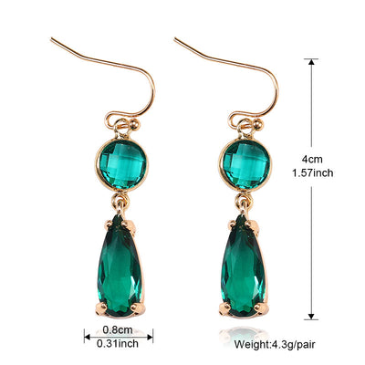 Aretes de Cristal K9 Multicolor con Borde de Cobre Geométrico - Image 3