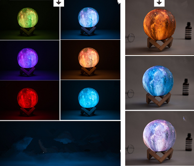 Lámpara Lunar 3D con Pintura de Luz - Regalo Creativo Nocturno - Image 5