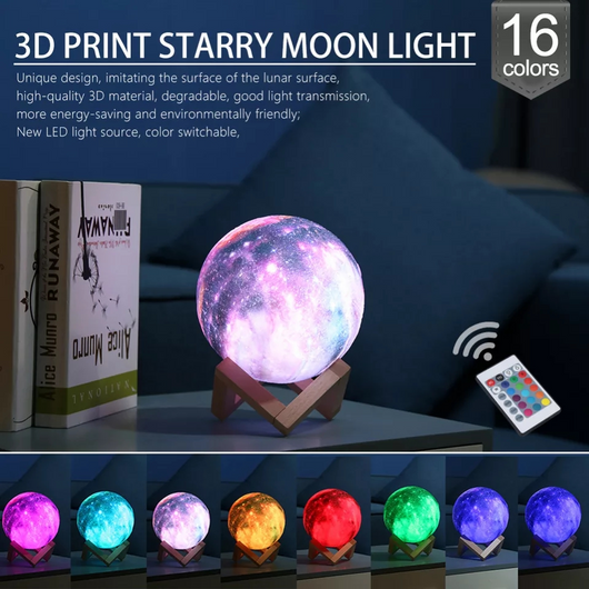 Lámpara LED 3D Galaxy con Control Remoto - Luz Nocturna USB Planeta Tierra - Image 5