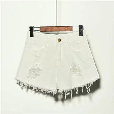 Shorts Vaqueros Sueltos Cintura Alta para Mujer Verano con Rotos - Image 9