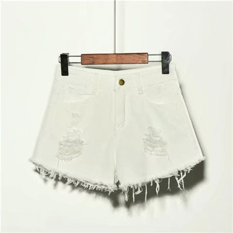 Shorts Vaqueros Sueltos Cintura Alta para Mujer Verano con Rotos - Image 9
