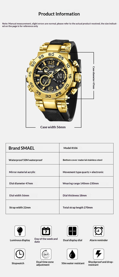Reloj de Cuarzo SMAEL para Hombre - Diseño Elegante y Sofisticado - Image 13
