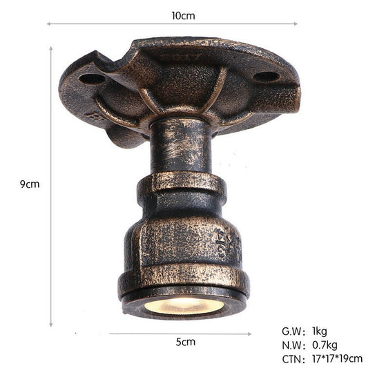 Lámpara de Techo Industrial con Tuberías de Hierro y Spot Ajustable - Image 6