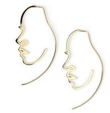 Aretes Artísticos de Silueta Facial - Estilo y Personalidad