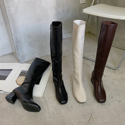 Botas Altas Knight de Tacón Grueso para Mujer - Image 3