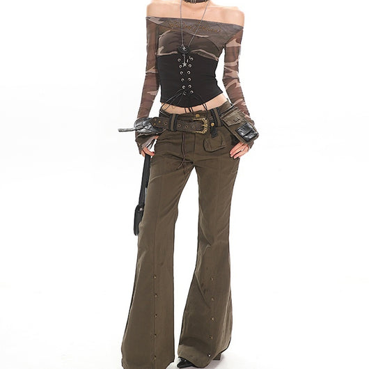 Top Ajustado Street Hot Girl con Malla y Cordones - Image 4