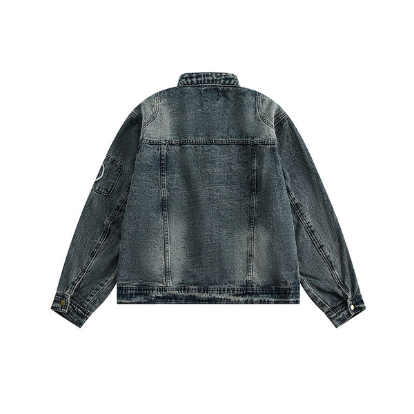 Chaqueta Denim Retro con Bordados para Hombre