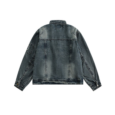 Chaqueta Denim Retro con Bordados para Hombre - Image 2