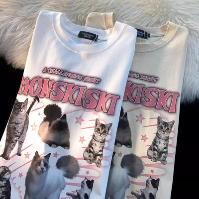 Camiseta de Algodón Puro Manga Corta Unisex Estilo Retro Holgado - Image 11