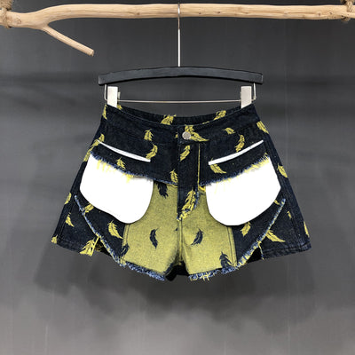 Shorts Vaqueros Ajustados de Cintura Alta para Mujer