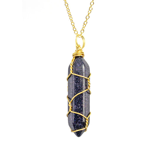 Collar Colgante de Cristal Hexagonal Envuelto a Mano con Piedra Natural - Image 16