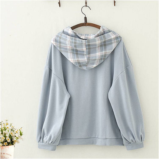 Blusa Universitaria Estilo Soft Girl con Estampado de Conejo y Moño - Image 7