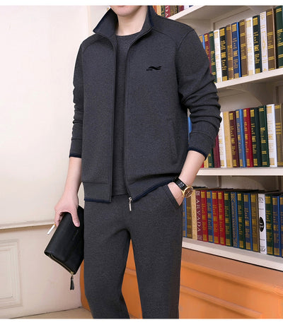 Conjunto Deportivo de Invierno para Hombre con Forro de Terciopelo - Tres Piezas - Image 9