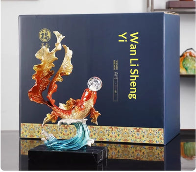 Ornamento Koi Saltando la Puerta del Dragón - Estilo Chino Contemporáneo - Image 5