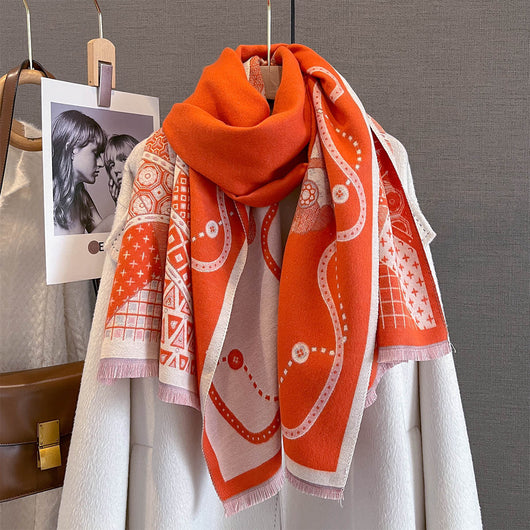 Bufanda de Imitación Cashmere con Estampado de Caballos - Versión Extendida y Reforzada - Image 3