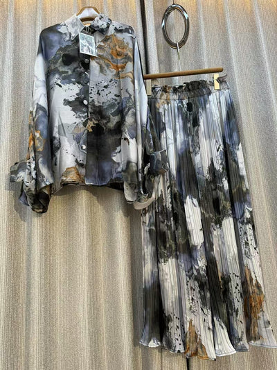 Conjunto de Dos Piezas: Blusa Estampada Personalizada + Pantalón Ancho de Cintura Alta - Image 55