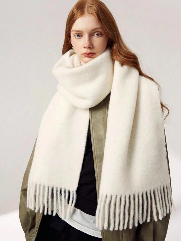 Bufanda de Lana Cálida para Otoño e Invierno - Colores Sólidos Premium - Image 6