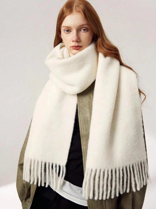 Bufanda de Lana Cálida para Otoño e Invierno - Colores Sólidos Premium - Image 6