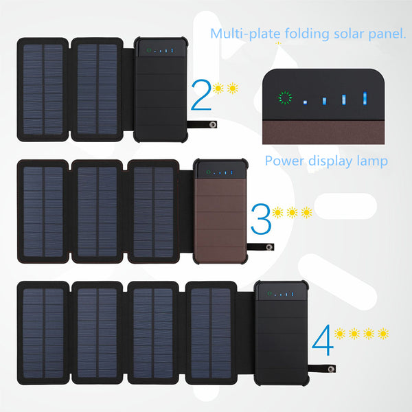 Cargador Solar Portátil Plegable Multi-Panel de Alta Capacidad