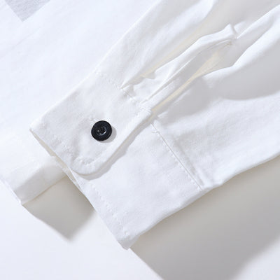Camisa Manga Larga con Estampado de Solapa Suelta para Hombre - Image 4