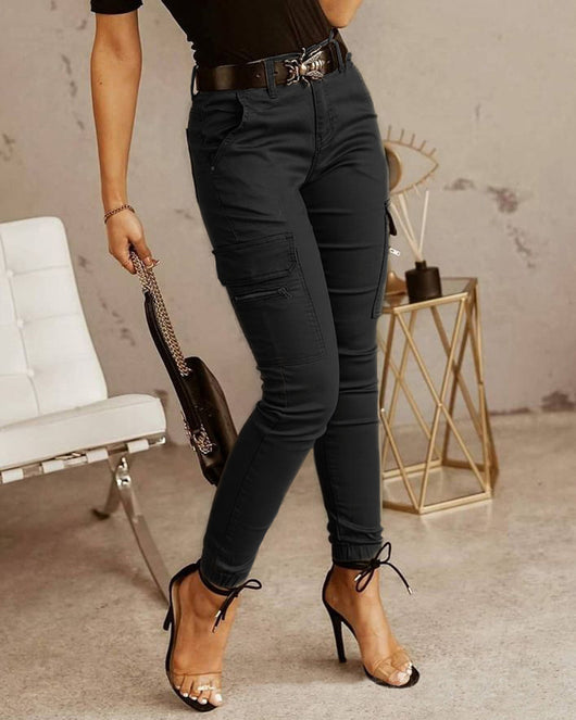 Pantalones Clásicos para Mujer con Cintura Baja y Bolsillos - Image 20