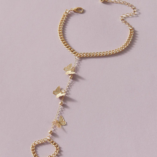 Pulsera de Cadena con Dije de Mariposa