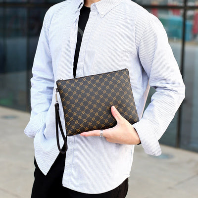 Cartera Tipo Sobre para Hombre con Diseño Cuadros Gingham