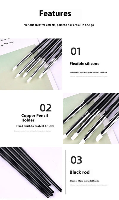 Set de Bolígrafos de Silicona Suave para Nail Art con Diseño Hueco Pintado - Image 7