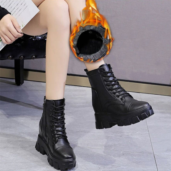 Botas Cuña de Tacón Alto con Suela Gruesa Reforzada