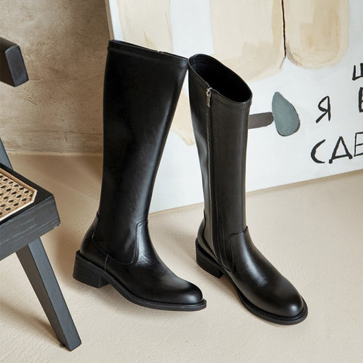 Botas Elásticas de Tacón Medio para Invierno - Estilo Influencer - Image 4