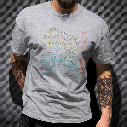 Playera Gamer con Estampado de Letras Creativas - Cuello Redondo Unisex - Image 13