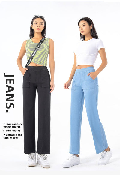 Pantalones Cargo Retro Cintura Alta Mujer Pierna Recta Ancha - Image 20