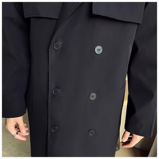 Abrigo Trench Coat Doble Botonadura Beige para Hombre - Image 13