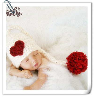 Gorro Largo de Amor para Sesiones Fotográficas de Recién Nacidos