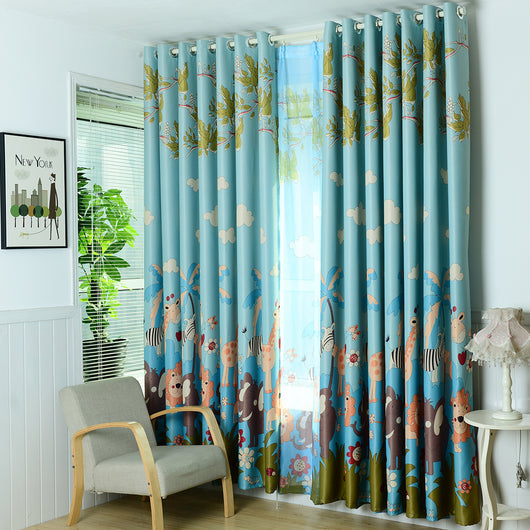 Cortinas Blackout Infantiles con Diseño de Animales - Oscurecimiento Total para Dormitorio