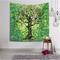 Tapiz Mandala Hindú Verde Azul con Flores - Decoración de Pared Artística