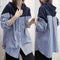 Camisa Hoodie Suelta con Costuras y Rayas Versátil
