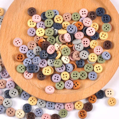 Botones de Madera Redondos Colores Morandi para Prendas