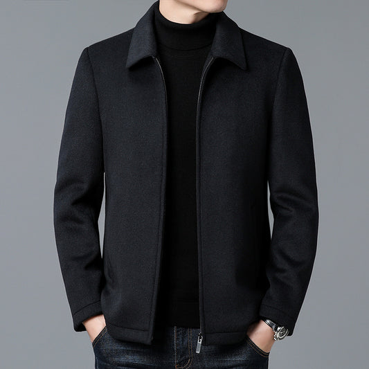 Abrigo de Lana con Cuello Polo para Hombre - Elegancia Casual - Image 2