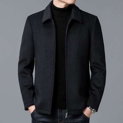 Abrigo de Lana con Cuello Polo para Hombre - Elegancia Casual - Image 2