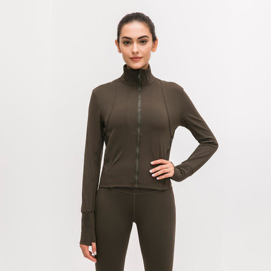 Chaqueta Deportiva para Yoga con Cuello Alto y Manga Larga - Image 4