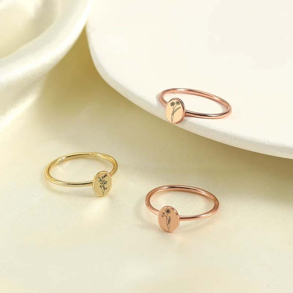 Anillo de Flores Talladas para Cumpleaños