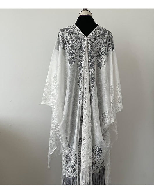 Chal Ligero de Encaje con Flecos para Mujer - Perfecto para Verano - Image 18
