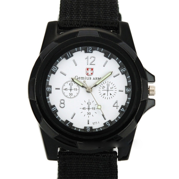 Reloj Táctico Militar Gemius Army Sport Esfera Redonda Movimiento Cuarzo Correa Nylon