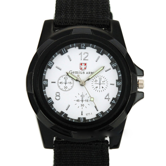 Reloj Táctico Militar Gemius Army Sport Esfera Redonda Movimiento Cuarzo Correa Nylon