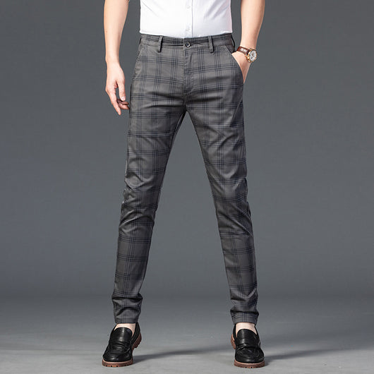 Pantalones a Cuadros Rectos Modernos para Hombre - Image 4