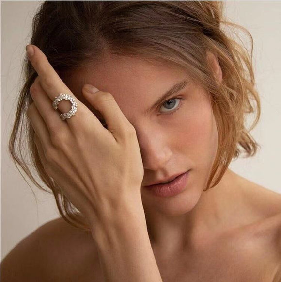 Anillo Creciente de Perlas en Degradé